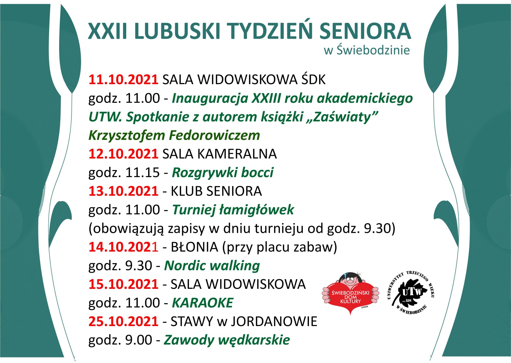 plakat promujący XXII Lubuski Tydzien Seniora